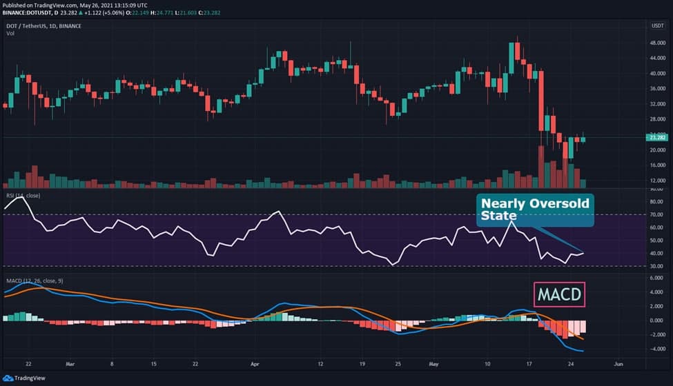 Polkadot DOT RSI and MACD