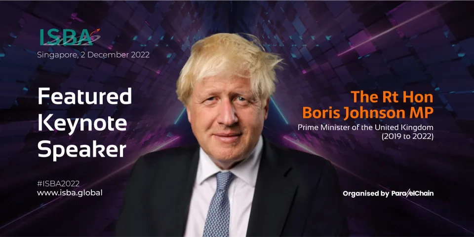 Former Prime Minister of UK, Boris Johnson, Keynote Speaker at International Symposium on Blockchain Advancements (ISBA) 2022