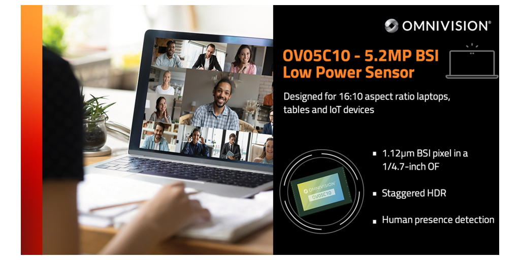 OMNIVISION Introduces Industry’s First 16:10 Aspect Ratio, 5.2MP-Resolution Image Sensor Designed for Laptops and IoT Devices