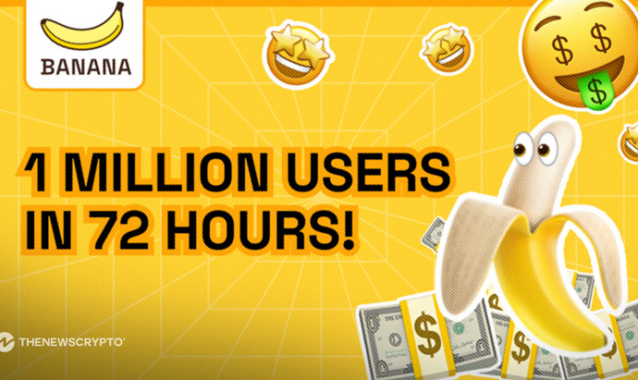 TON Game Banana Hits 1 Million Players Milestone in 72 Hours