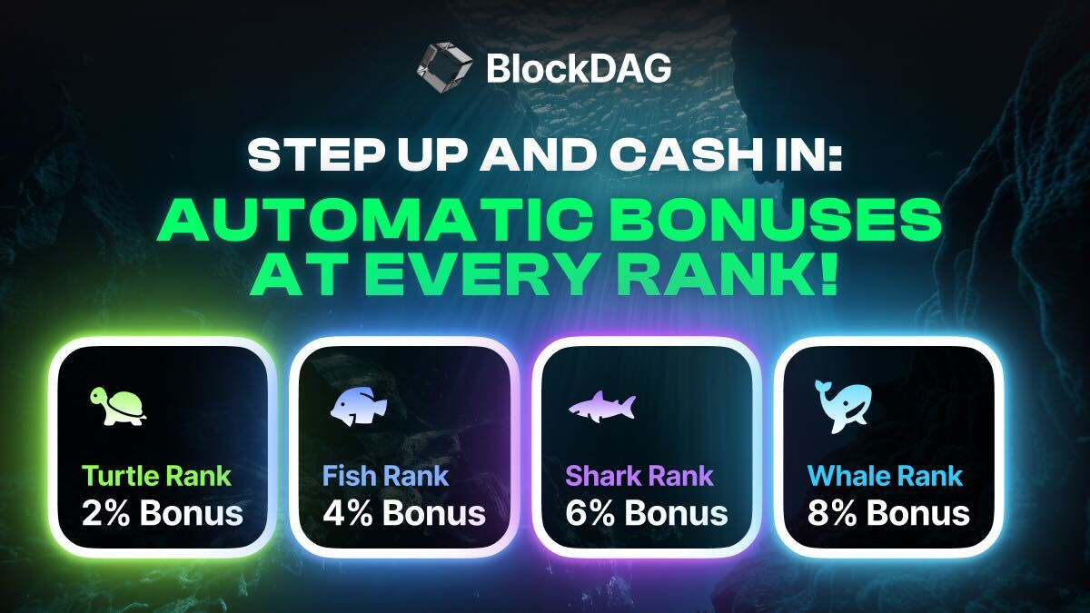 Over 100,000 Holders Flock to BlockDAGs Automatic Bonuses as Cardano Falls 10% and Solana Rises