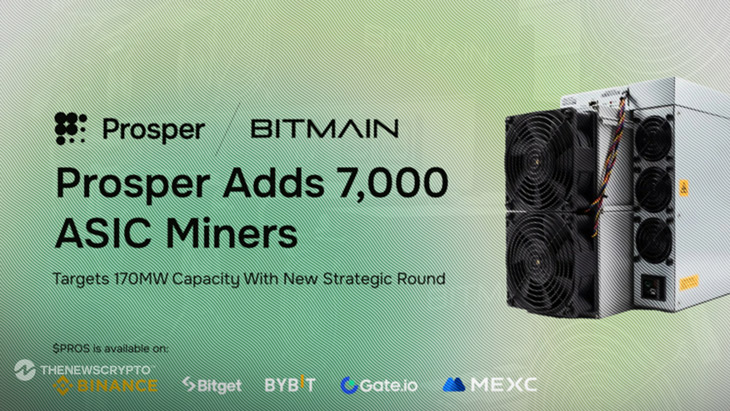 Prosper Acquires 7,000 ASIC Miners from BITMAIN and Secures Strategic Funding to Democratize Bitcoin Mining