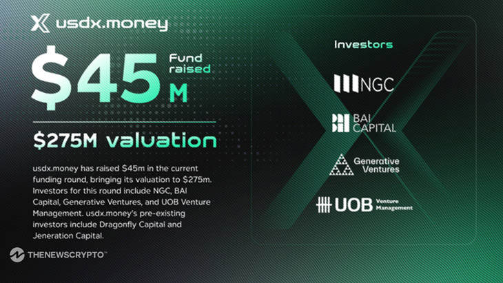 usdx.money Secures $45m New Financing at $275m Valuation