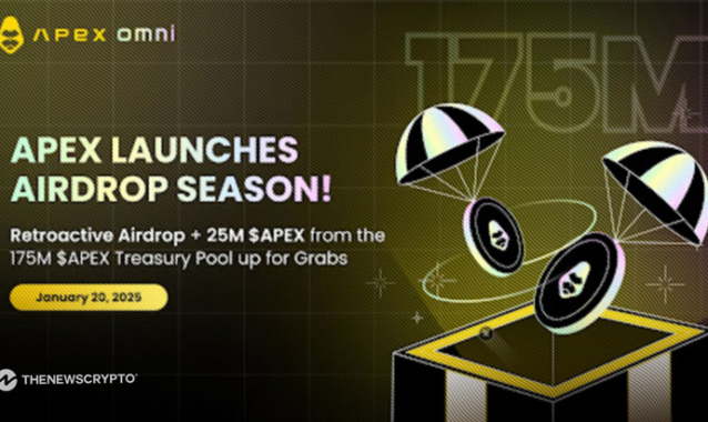 ApeX Kicks Off Airdrop Season with a Retroactive Airdrop + 25M $APEX from 175M $APEX Treasury Pool