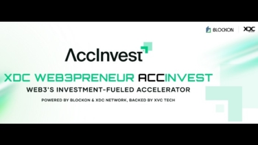 BlockOn and XDC Network Launch XDC Web3Preneur AccInvest, a Co-Accelerate Program Backed by Investment from XVC Tech’s $125 Million Fund