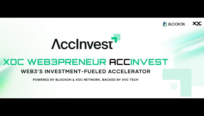 BlockOn dan XDC Network Meluncurkan XDC Web3Preneur AccInvest, Program Akselerasi Bersama yang Didukung oleh Investasi dari Dana 5 Juta XVC Tech