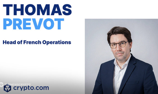 Thomas Prevot Promoted as Head of French Operations at Crypto.com