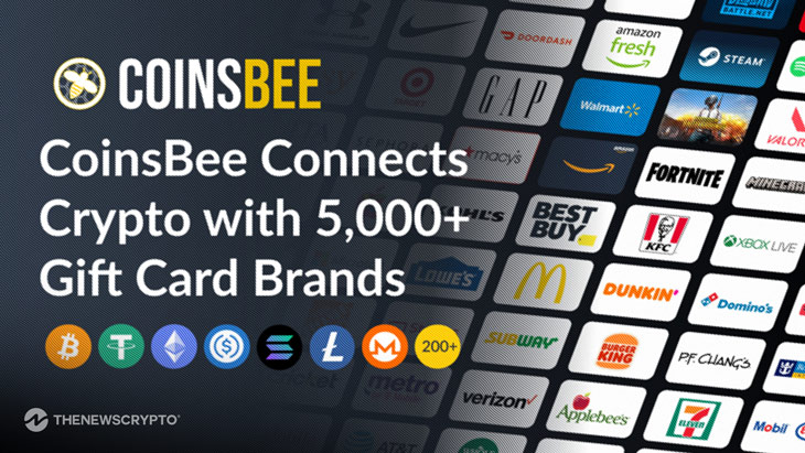 CoinsBee Surpasses 5,000 Gift Card Brands, Becoming the Largest Crypto Gift Card Platform Worldwide