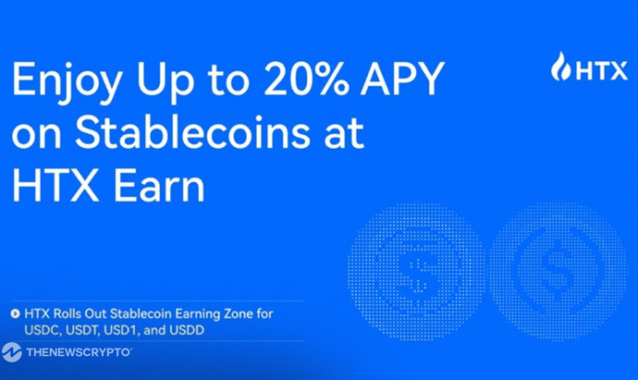 HTX Rolls Out Stablecoin Earning Zone With Yields up to 20%  
