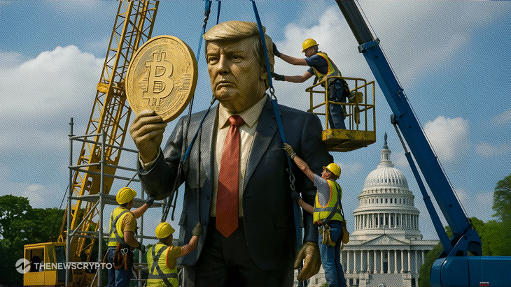 Crypto Enthusiasts Install Giant Golden Trump Statue on National Mall