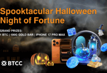 BTCC Launches Halloween Campaign Offering 1 BTC, 100g Gold Bars and Iphone 17 Pro Max Prizes