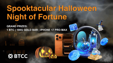 BTCC Launches Halloween Campaign Offering 1 BTC, 100g Gold Bars and Iphone 17 Pro Max Prizes
