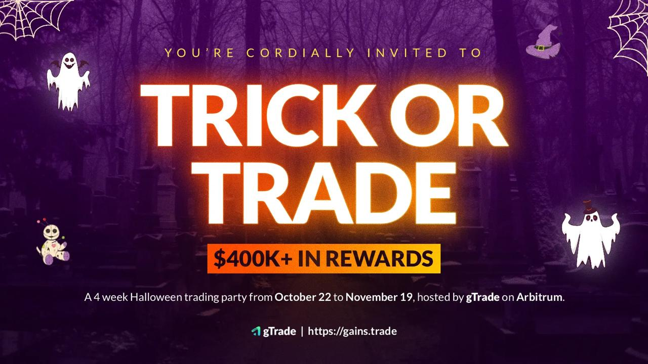 gTrade Launches $400K “Trick or Trade” Halloween Contest on Arbitrum