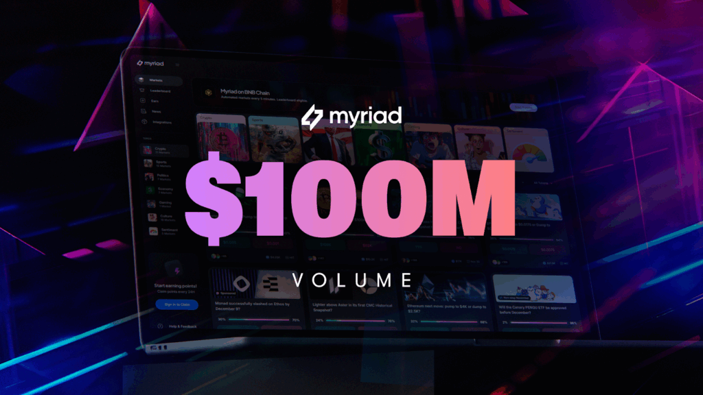 Myriad Surpasses $100M in USDC Trading Volume, Boosting Prediction Markets 10x in Just 3 Months