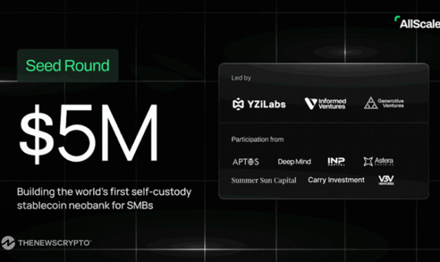 AllScale Raises $5M Seed Led by YZi Labs To Build World's First Self-Custody Stablecoin Neobank