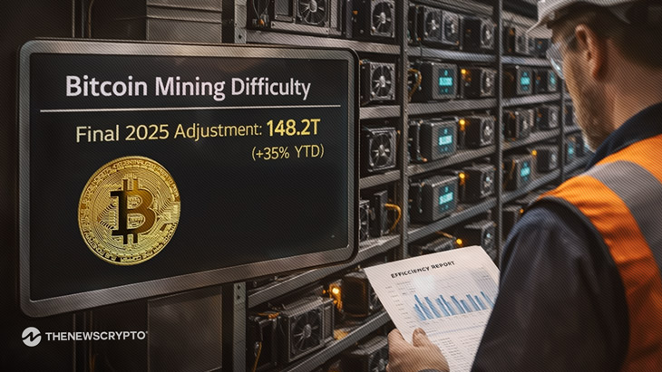 Bitcoin Mining Difficulty Ends 2025 at 148.2 Trillion