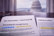 Rep. Waters Calls for SEC Hearing Over Crypto Enforcement Shift