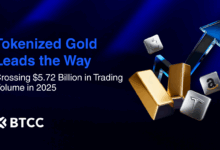 BTCC Tokenized Gold Trading Volume Hits $5.72B in 2025 as Demand Surges