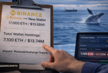 7,000 ETH Worth $13.55M Moved from Binance to Newly Created Wallet