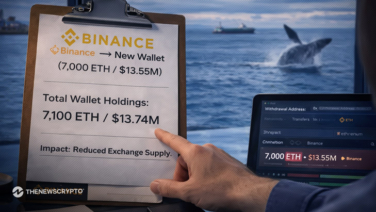 7,000 ETH Worth $13.55M Moved from Binance to Newly Created Wallet