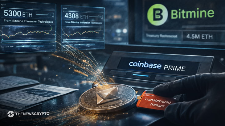 Bitmine Transfers 9,600 ETH to Coinbase Prime in Two Transactions