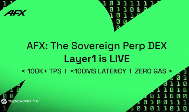 AFX Launches Sovereign Layer 1, Providing an Optimized Execution Environment for On-chain Perp DEXes
