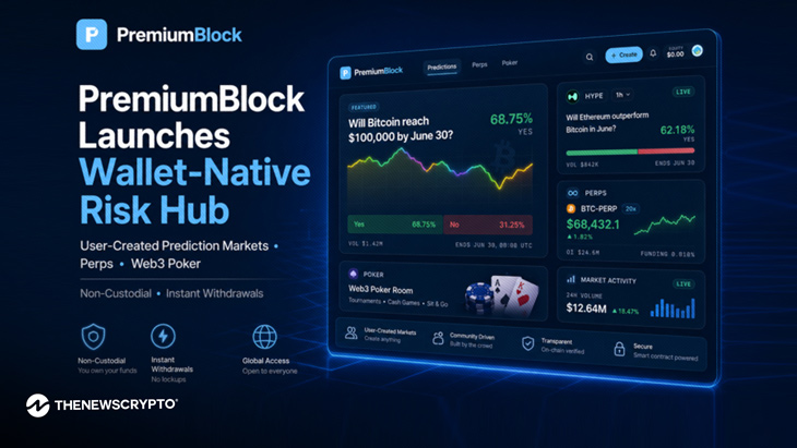PremiumBlock Launches Non-Custodial Risk Hub for User-Created Prediction Markets, Perps and Web3 Poker