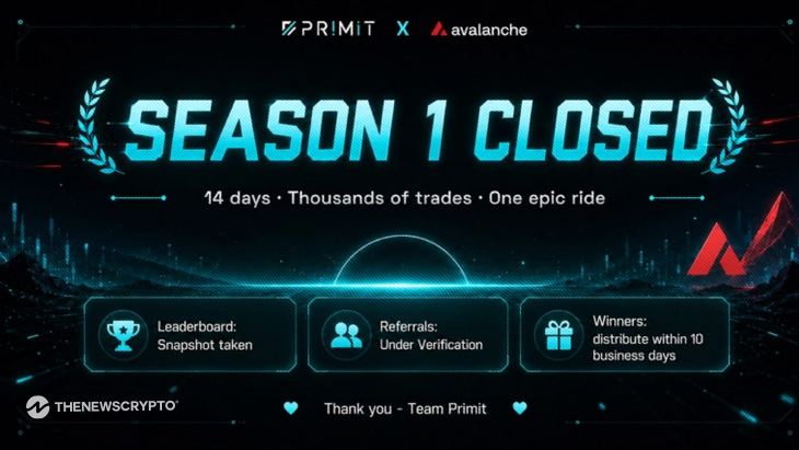 Primit Wraps Up Season 1 Trading Campaign on Avalanche