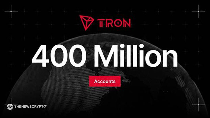 TRON Surpasses 400 Million Accounts as Total Transfer Volume Nears $30 Trillion
